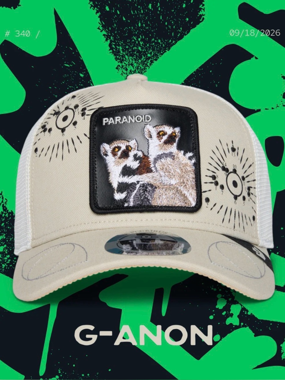 Goorin Bros.-G-ANON Lemur Paranoid Snapback Hat Cap-Unisex-New